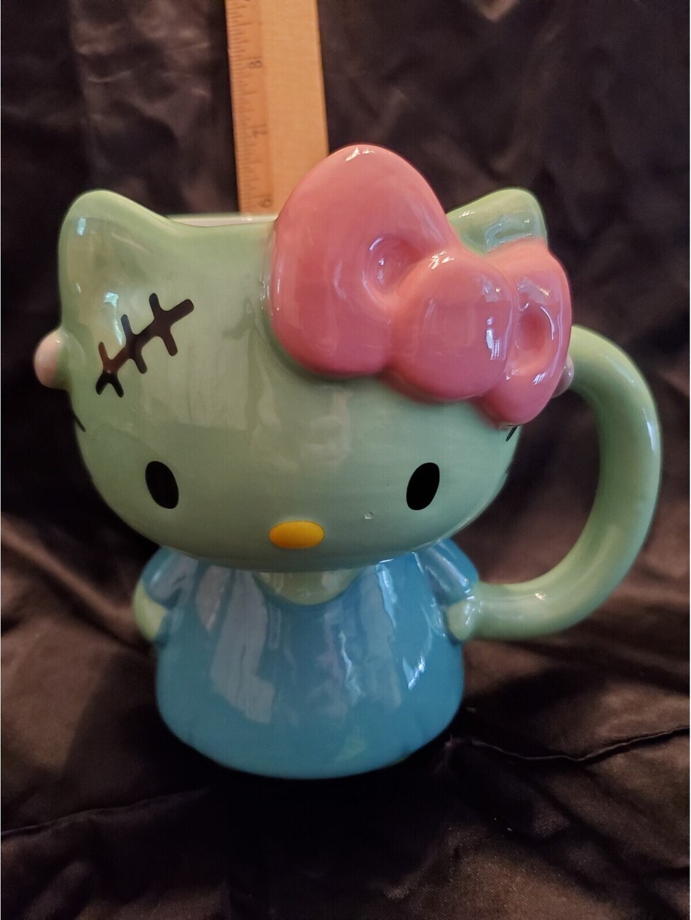 Green Hello Kitty Frankenstein Mug